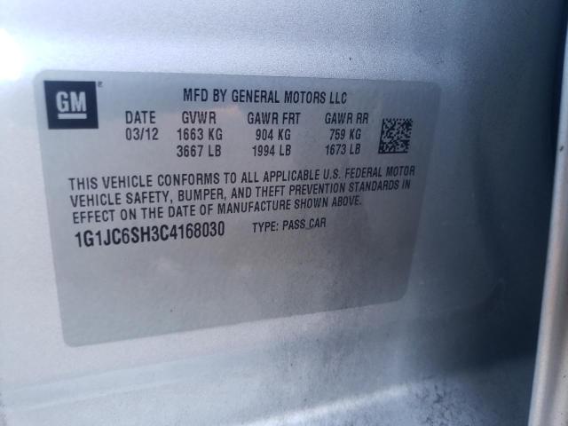 Photo 10 from auction – 2012 CHEVROLET SONIC LT with VIN 1G1JC6SH3C4168030