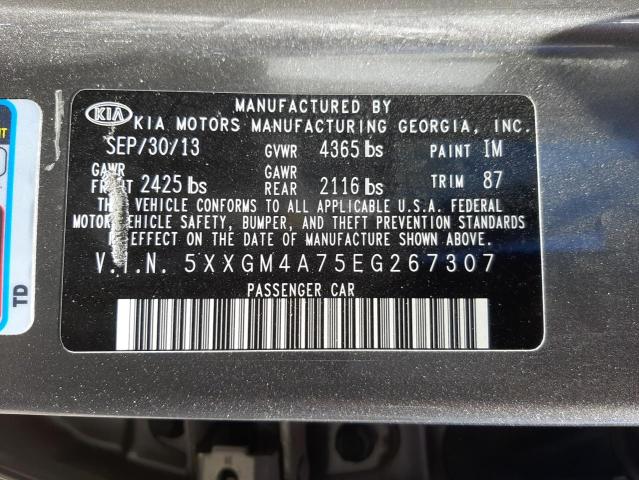 Photo 10 from auction – 2014 KIA OPTIMA LX with VIN 5XXGM4A75EG267307