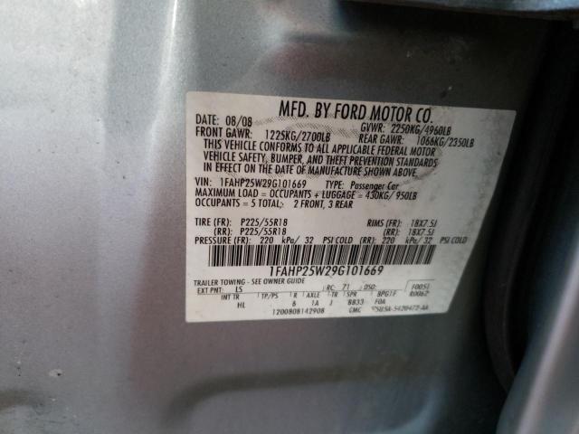 Photo 10 from auction – 2009 FORD TAURUS LIM with VIN 1FAHP25W29G101669