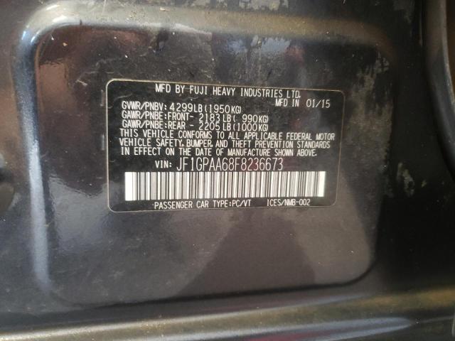 Photo 10 from auction – 2015 SUBARU IMPREZA with VIN JF1GPAA68F8236673