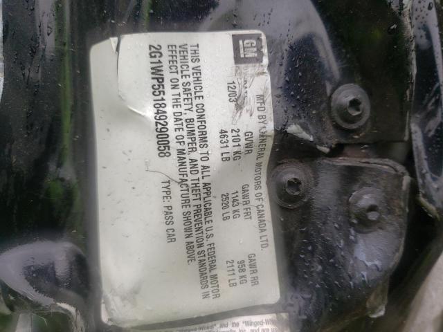 Photo 10 from auction – 2004 CHEVROLET IMPALA SS with VIN 2G1WP551849290058