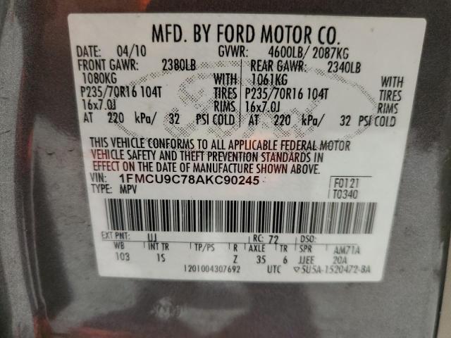 Photo 10 from auction – 2010 FORD ESCAPE XLS with VIN 1FMCU9C78AKC90245