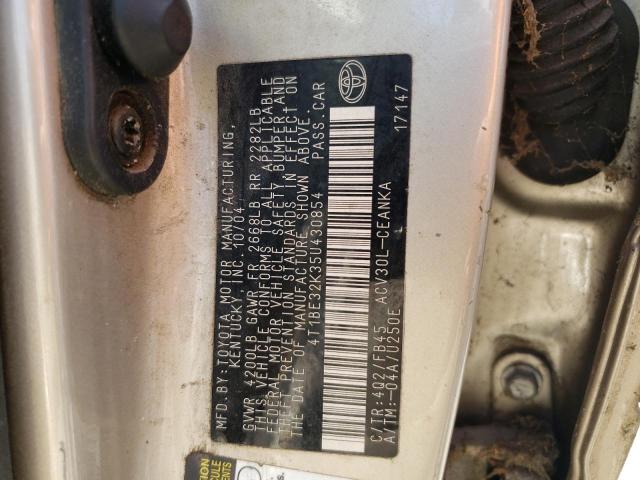 Photo 10 from auction – 2005 TOYOTA CAMARY with VIN 4T1BE32K35U430854