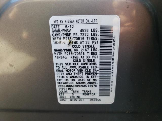Photo 10 from auction – 2012 NISSAN ROGUE S with VIN JN8AS5MV2CW718978