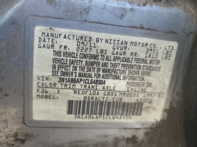 Photo 10 from auction – 2012 NISSAN SENTRA 2.0 with VIN 3N1AB6AP1CL648504