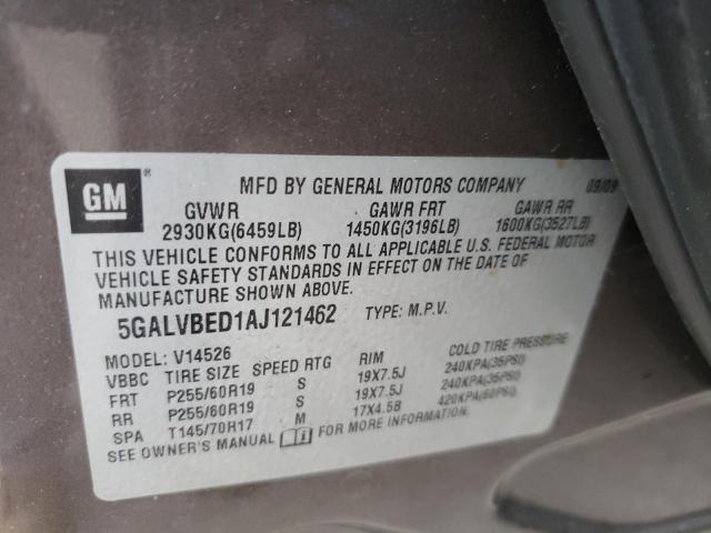 Photo 10 from auction – 2010 BUICK ENCLAVE CX with VIN 5GALVBED1AJ121462
