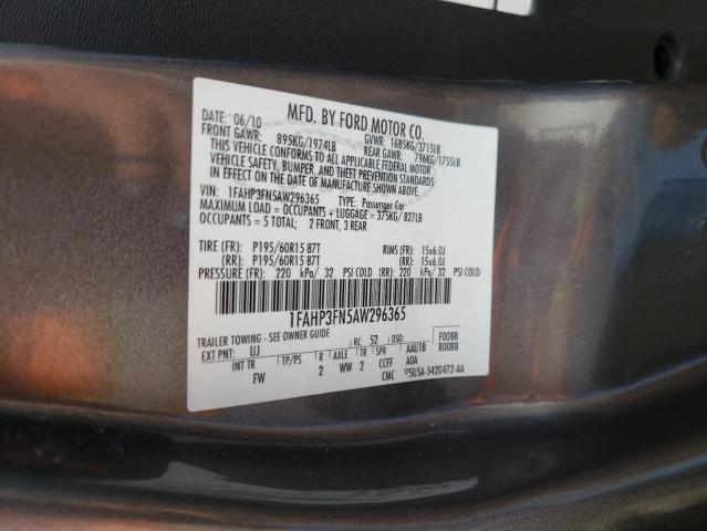 Photo 10 from auction – 2010 FORD FOCUS SE with VIN 1FAHP3FN5AW296365