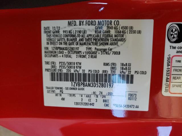 Photo 10 from auction – 2013 FORD MUSTANG with VIN 1ZVBP8AM3D5280197