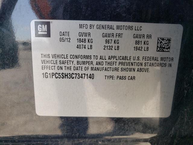 Photo 10 from auction – 2012 CHEVROLET CRUZE LS with VIN 1G1PC5SH3C7347140