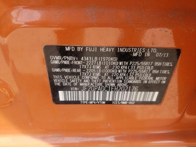 Photo 10 from auction – 2014 SUBARU XV CROSSTR with VIN JF2GPAGC1EH202176