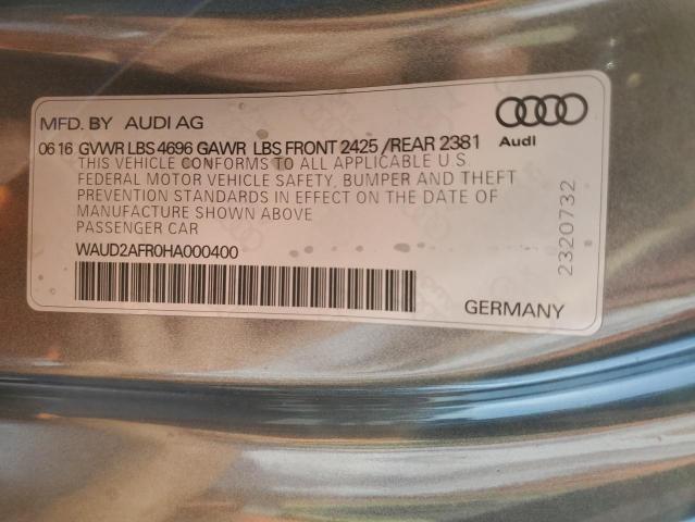 Photo 10 from auction – 2017 AUDI A5 SPORT with VIN WAUD2AFR0HA000400