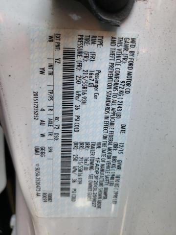Photo 10 from auction – 2016 FORD FOCUS SE with VIN 1FADP3F20GL259027