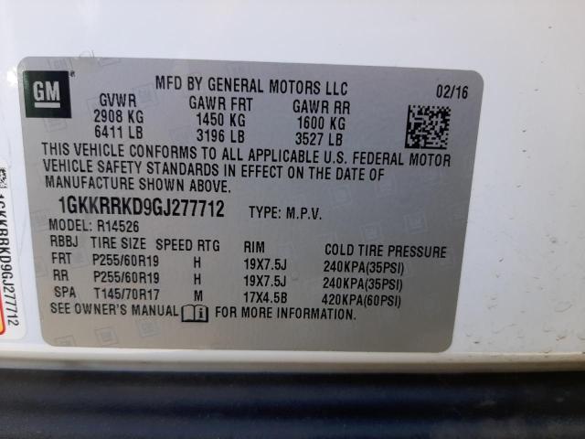 Photo 10 from auction – 2016 GMC ACADIA SLT with VIN 1GKKRRKD9GJ277712