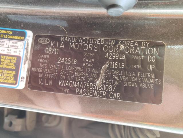Photo 10 from auction – 2011 KIA OPTIMA LX with VIN KNAGM4A76B5183087