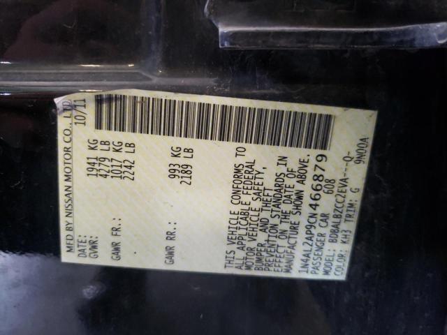 Photo 10 from auction – 2012 NISSAN ALTIMA BAS with VIN 1N4AL2AP9CN466879
