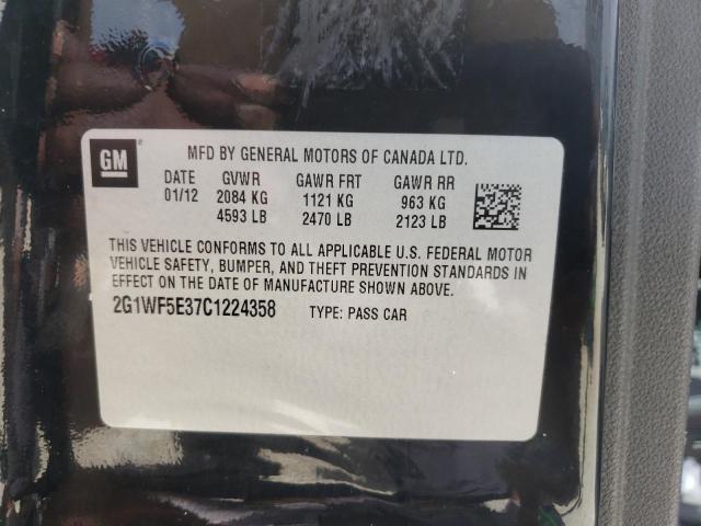 Photo 10 from auction – 2012 CHEVROLET IMPALA LS with VIN 2G1WF5E37C1224358