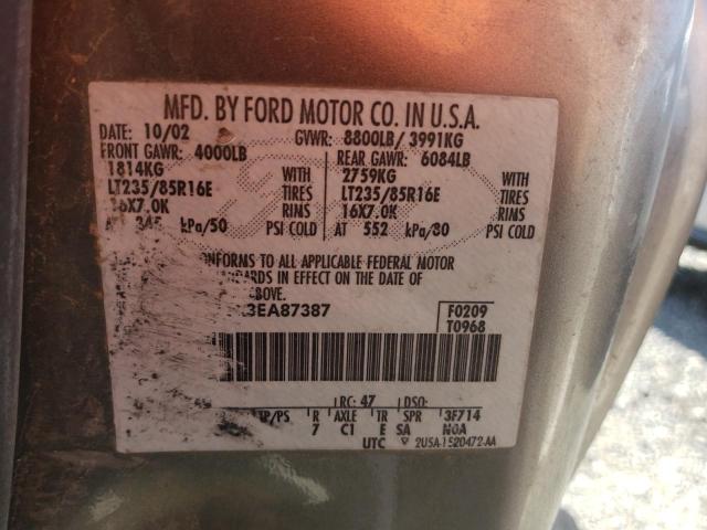 Photo 10 from auction – 2003 FORD F250 SUPER with VIN 1FTNF21LX3EA87387