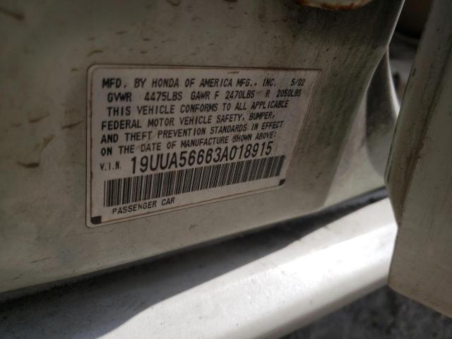 Photo 10 from auction – 2003 ACURA 3.2TL with VIN 19UUA56663A018915