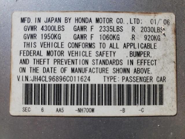 Photo 10 from auction – 2006 ACURA TSX with VIN JH4CL96896C011624