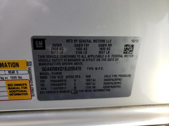 Photo 10 from auction – 2014 BUICK ENCLAVE with VIN 5GAKRBKD1EJ205470