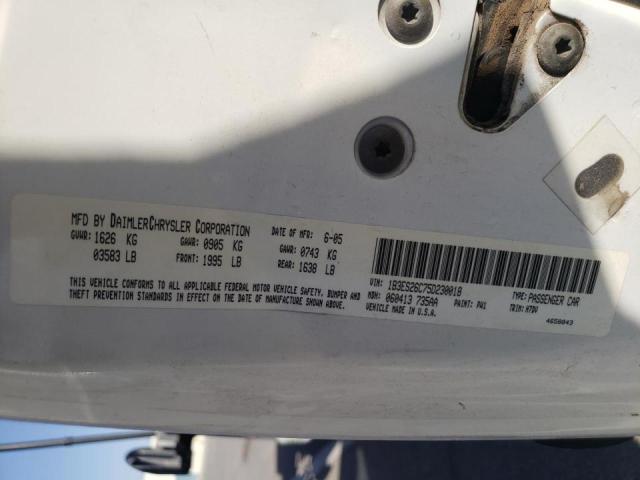 Photo 10 from auction – 2005 DODGE NEON BASE with VIN 1B3ES26C75D230018