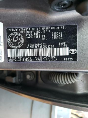 Photo 10 from auction – 2015 TOYOTA CAMRY LE with VIN 4T1BF1FK9FU906750