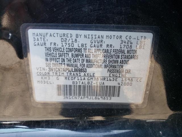 Photo 10 from auction – 2018 NISSAN VERSA S with VIN 3N1CN7AP9JL869853