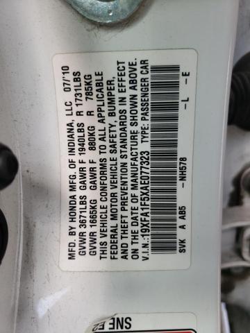 Photo 10 from auction – 2010 HONDA CIVIC LX with VIN 19XFA1F5XAE077323