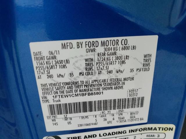 Photo 10 from auction – 2011 FORD F150 SUPER with VIN 1FTEW1CM1BFB85801