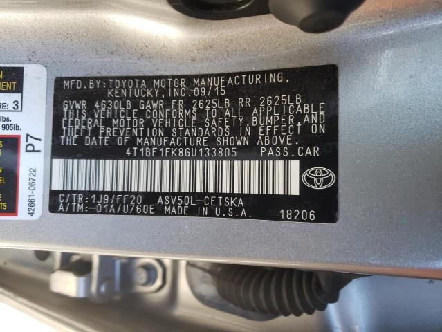 Photo 10 from auction – 2016 TOYOTA CAMRY LE with VIN 4T1BF1FK8GU133805