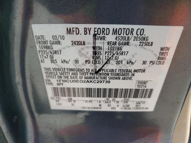 Photo 10 from auction – 2010 FORD ESCAPE LIM with VIN 1FMCU0EG2AKC29739