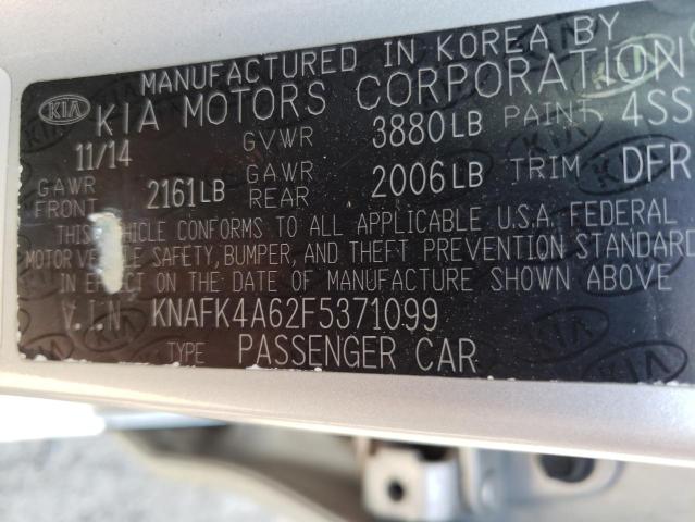 Photo 10 from auction – 2015 KIA FORTE LX with VIN KNAFK4A62F5371099