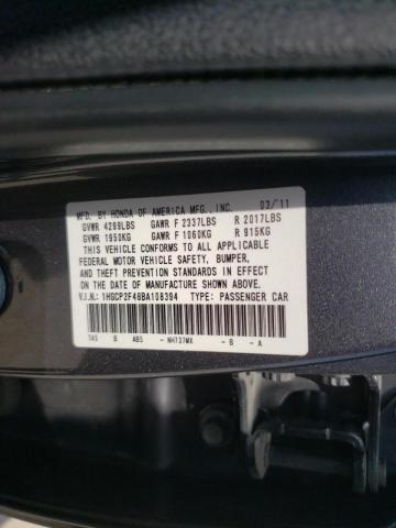 Photo 10 from auction – 2011 HONDA ACCORD LXP with VIN 1HGCP2F48BA108394