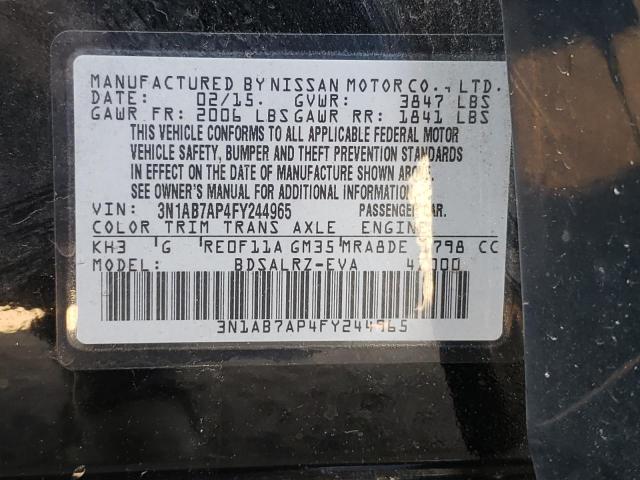 Photo 10 from auction – 2015 NISSAN SENTRA S with VIN 3N1AB7AP4FY244965