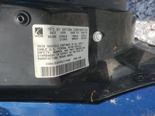 Photo 10 from auction – 2005 SATURN ION LEVEL with VIN 1G8AJ54F55Z177038