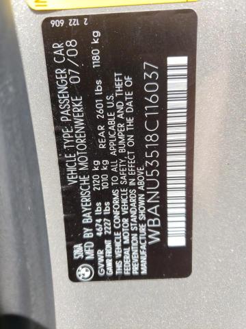 Photo 10 from auction – 2008 BMW 528 I with VIN WBANU53518C116037