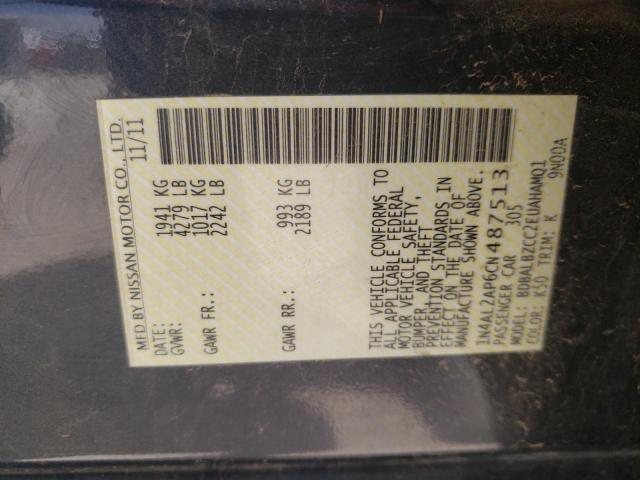 Photo 10 from auction – 2012 NISSAN ALTIMA BAS with VIN 1N4AL2AP6CN487513