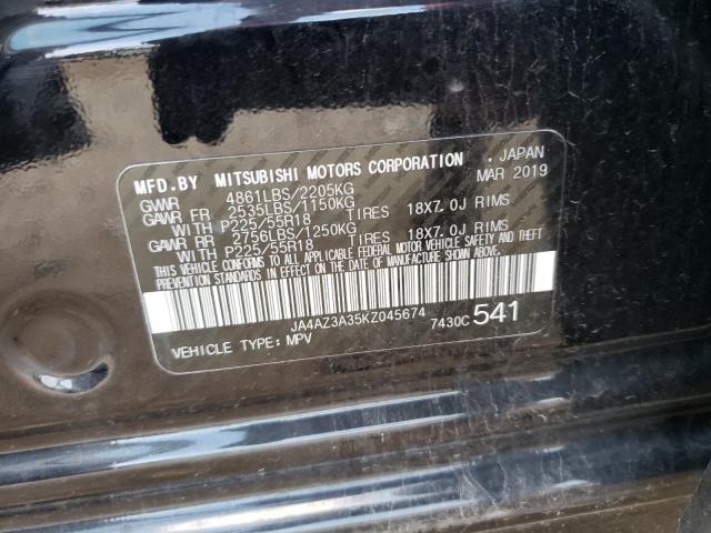 Photo 10 from auction – 2019 MITSUBISHI OUTLANDER with VIN JA4AZ3A35KZ045674