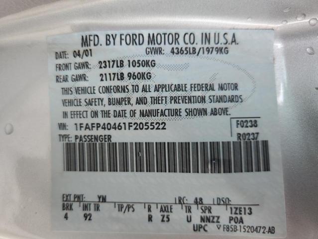 Photo 10 from auction – 2001 FORD MUSTANG with VIN 1FAFP40461F205522