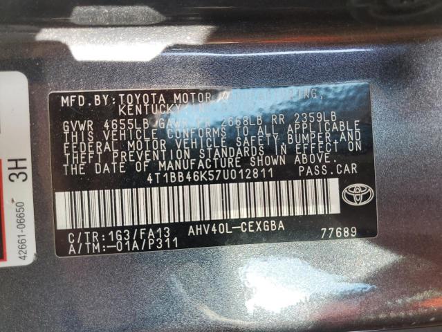 Photo 10 from auction – 2007 TOYOTA CAMRY HYBR with VIN 4T1BB46K57U012811