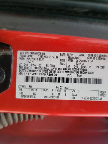Photo 10 from auction – 2015 FORD F150 SUPER with VIN 1FTEW1EP4FKF20506