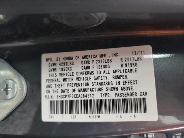 Photo 10 from auction – 2012 HONDA ACCORD LX with VIN 1HGCP2F3XCA064312