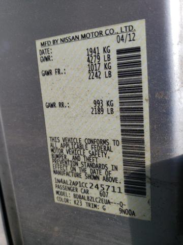 Photo 10 from auction – 2012 NISSAN ALTIMA BAS with VIN 1N4AL2AP1CC245711