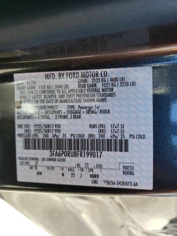 Photo 10 from auction – 2015 FORD FUSION TIT with VIN 3FA6P0RU8FR199017