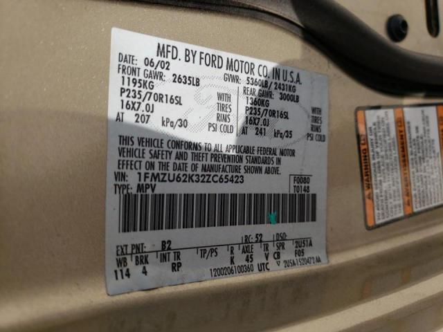 Photo 10 from auction – 2002 FORD EXPLORER X with VIN 1FMZU62K32ZC65423