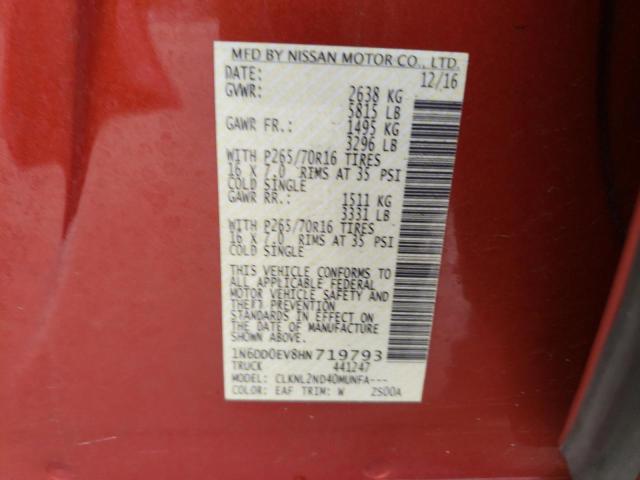 Photo 10 from auction – 2017 NISSAN FRONTIER S with VIN 1N6DD0EV8HN719793