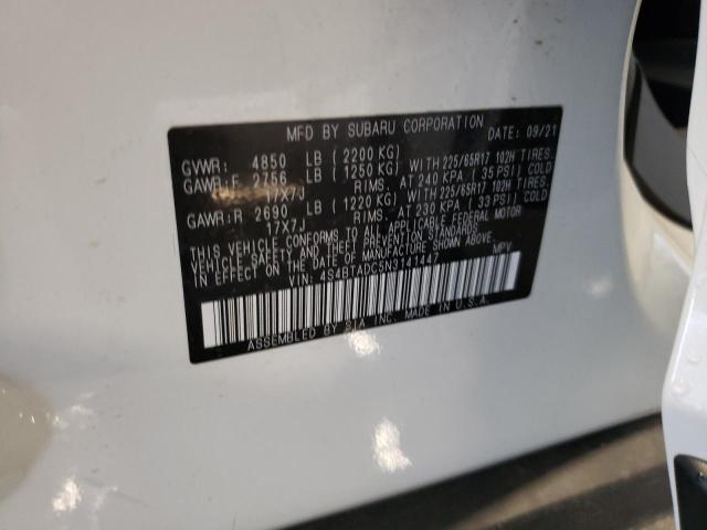Photo 10 from auction – 2022 SUBARU OUTBACK PR with VIN 4S4BTADC5N3141447