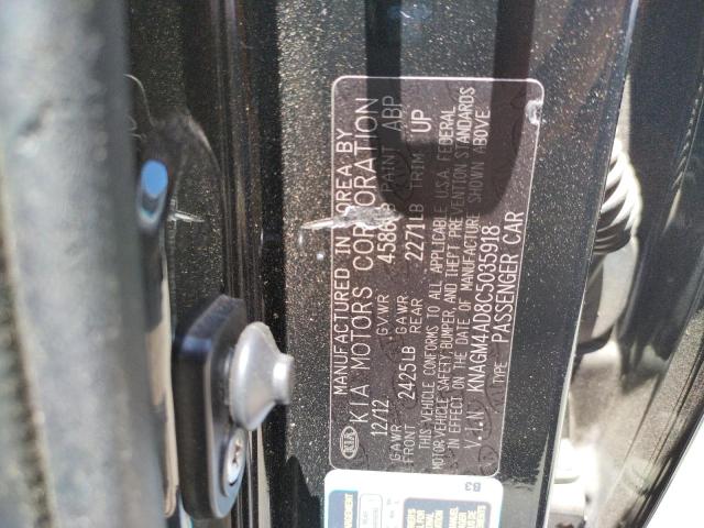 Photo 10 from auction – 2012 KIA OPTIMA HYB with VIN KNAGM4AD8C5035918