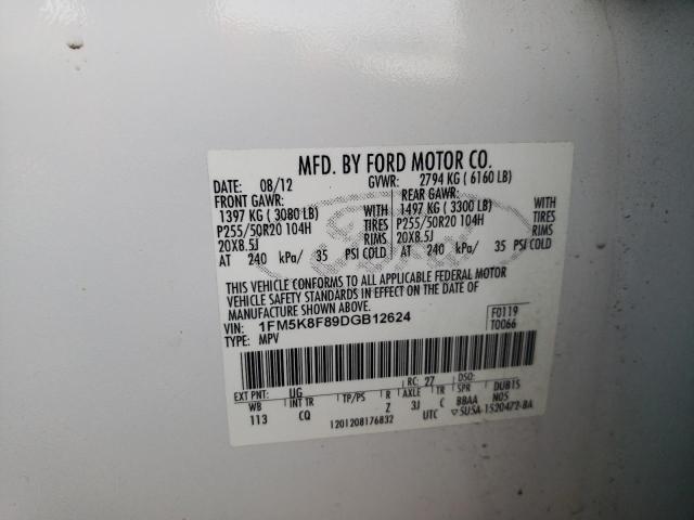 Photo 10 from auction – 2013 FORD EXPLORER L with VIN 1FM5K8F89DGB12624