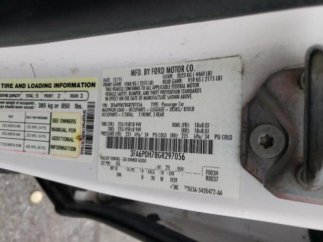 Photo 10 from auction – 2016 FORD FUSION SE with VIN 3FA6P0H78GR297056